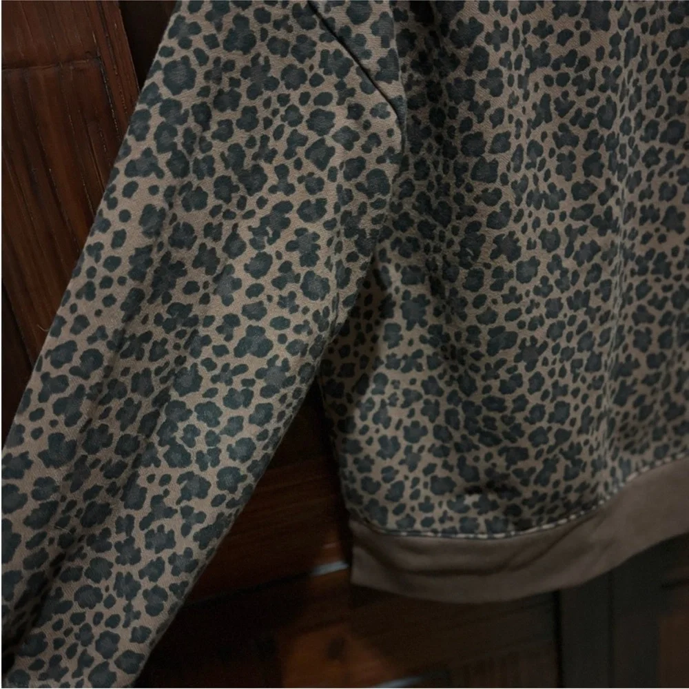 J. Crew Brown and Black Leopard Crewneck Sweatshirt